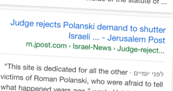 Round 1 win for Attorney Roni Aloni Sadovnik in Roman Polanski vs. Matan Uziel in fefamation - libel law suit in Israel